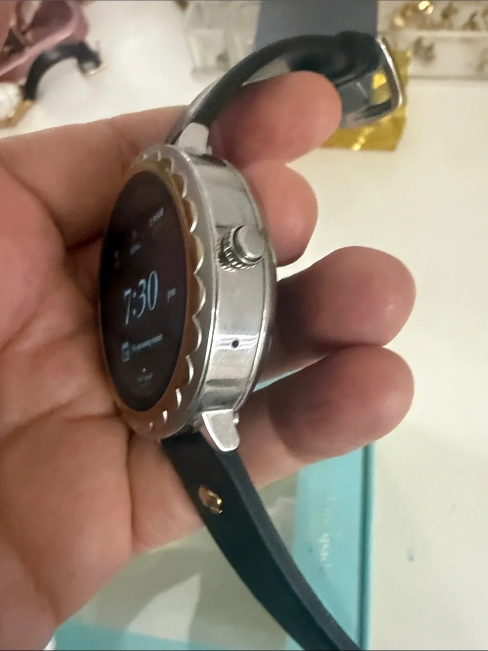 kate spade Black and Gold Round Smartwatch with Silicone Strap